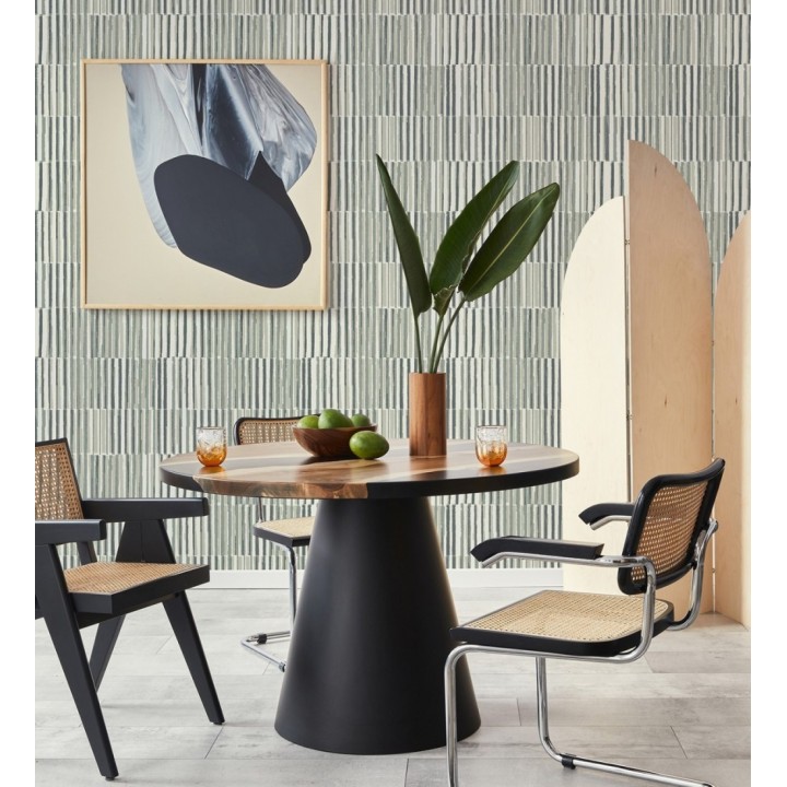 Papel pintado de líneas con colores difuminados verde - Zaji 682297