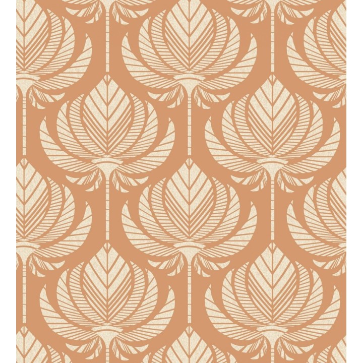 Papel pintado hojas de palma egipcia color canela - Malaika 682305