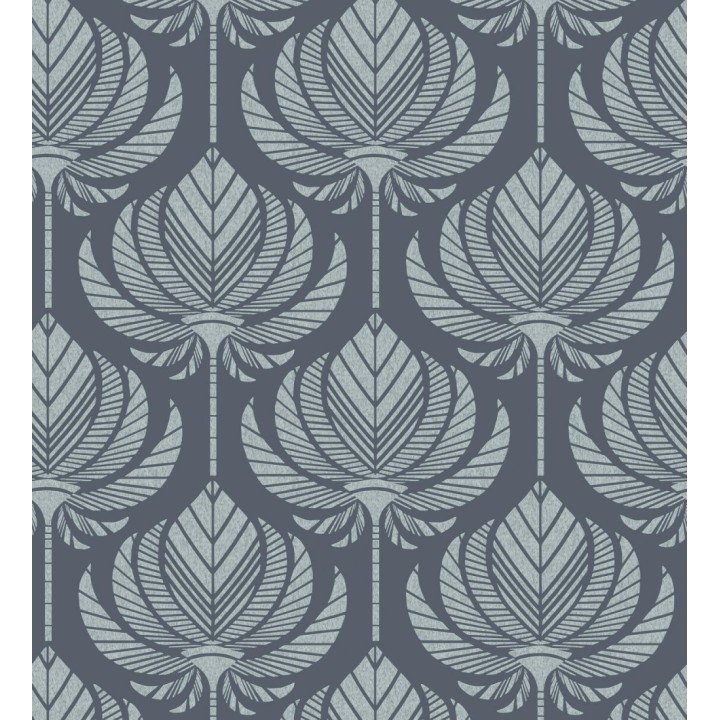 Papel pintado hojas de palma egipcia color azul grisáceo - Malaika 682306