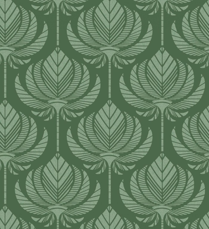 Papel pintado hojas de palma egipcia color verde - Malaika 682308