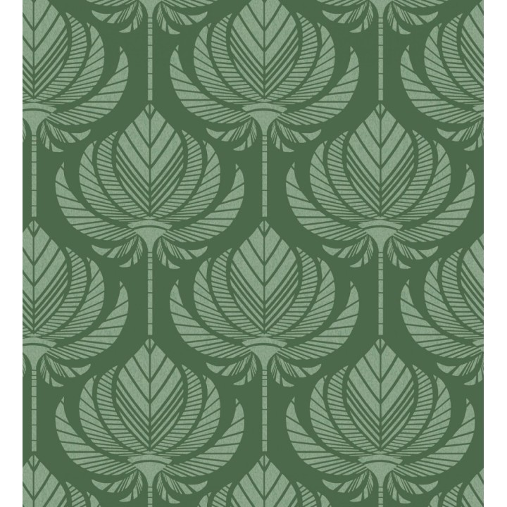 Papel pintado hojas de palma egipcia color verde - Malaika 682308