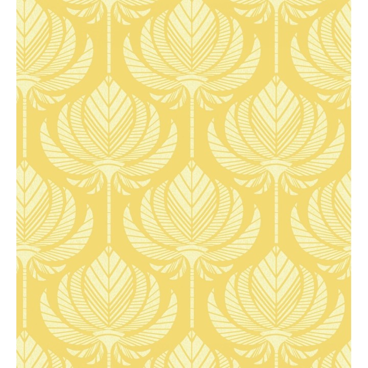 Papel pintado hojas de palma egipcia color amarillo - Malaika 682309