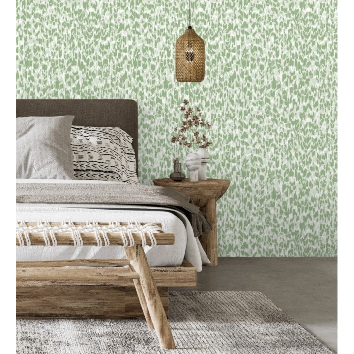 Papel pintado animals print artístico color verde - Taole 682312