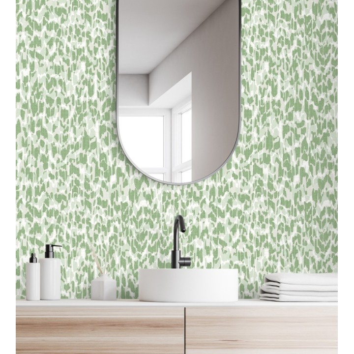 Papel pintado animals print artístico color verde - Taole 682312
