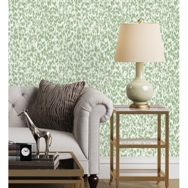 Papel pintado animals print artístico color verde - Taole 682312