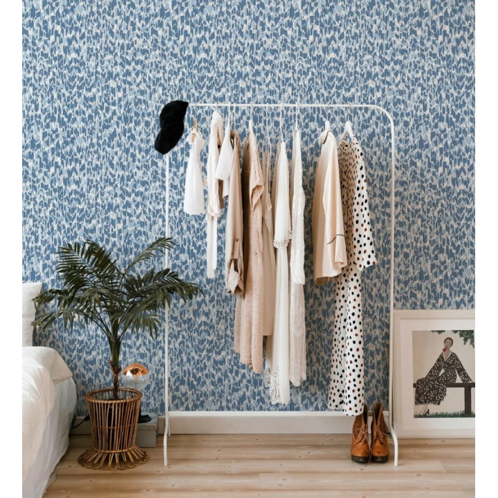 Papel pintado animals print artístico color azul - Taole 682313