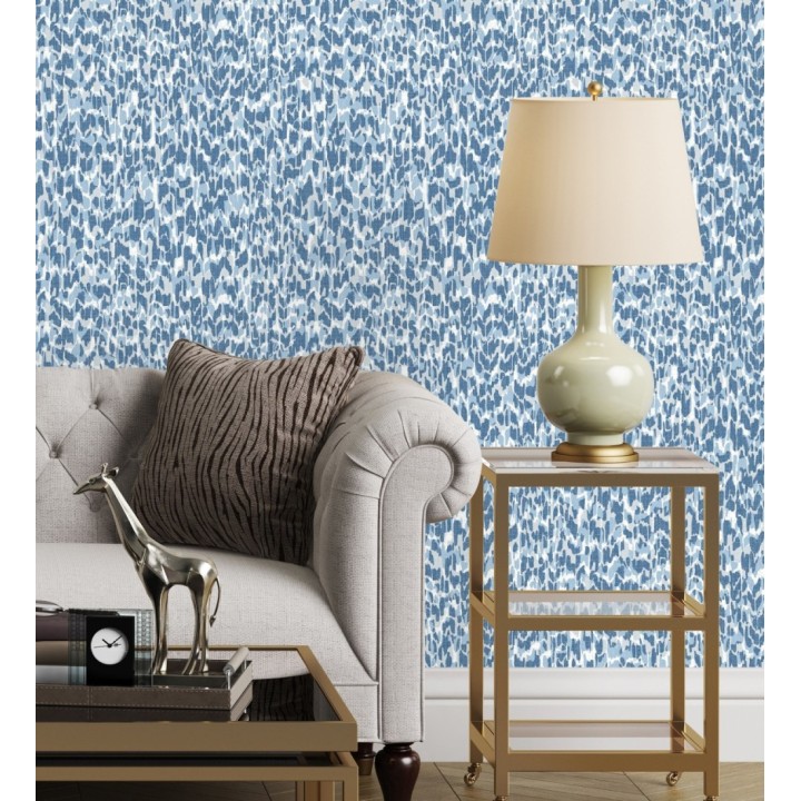 Papel pintado animals print artístico color azul - Taole 682313