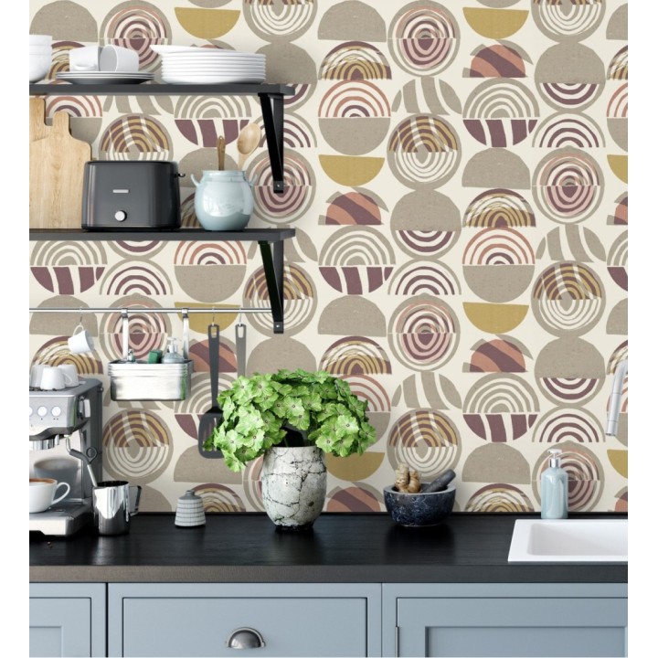 Papel pintado geométrico estilo africano - Mekele 682327