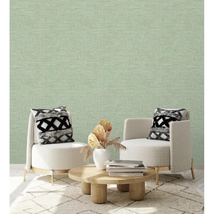 Papel pintado efecto fibra vegetal tejida y teñida con textura - Soho Fabric 682339