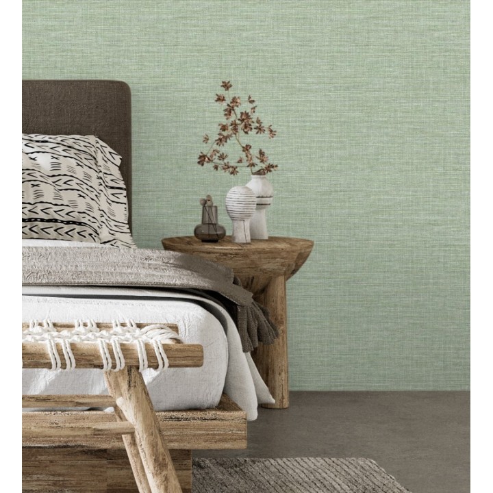 Papel pintado efecto fibra vegetal tejida y teñida con textura - Soho Fabric 682339
