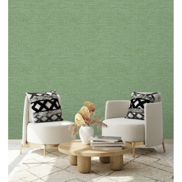 Papel pintado efecto fibra vegetal tejida y teñida con textura - Soho Fabric 682340