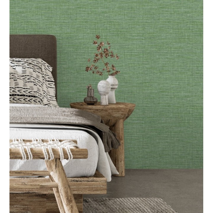 Papel pintado efecto fibra vegetal tejida y teñida con textura - Soho Fabric 682340