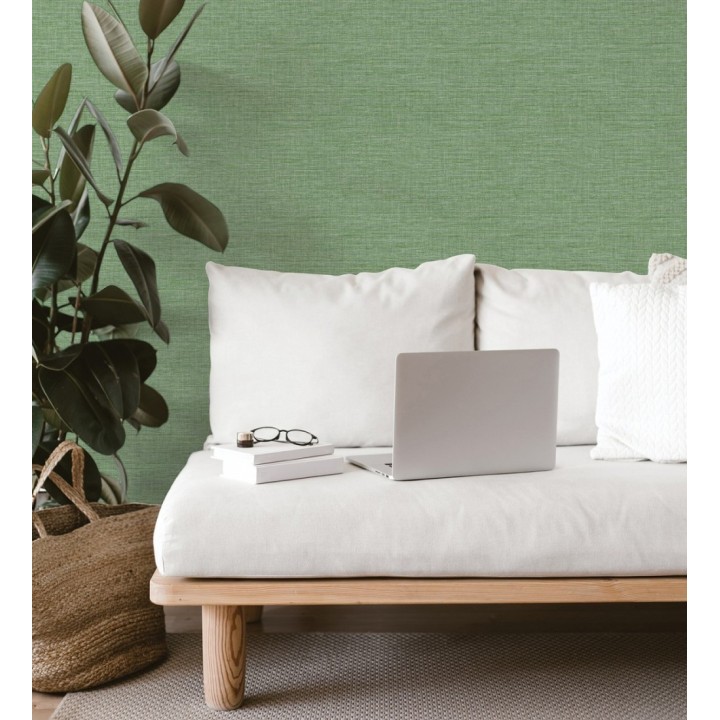 Papel pintado efecto fibra vegetal tejida y teñida con textura - Soho Fabric 682340