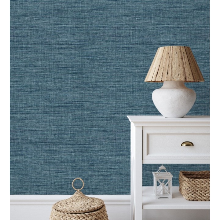 Papel pintado efecto fibra vegetal tejida y teñida con textura - Soho Fabric 682342