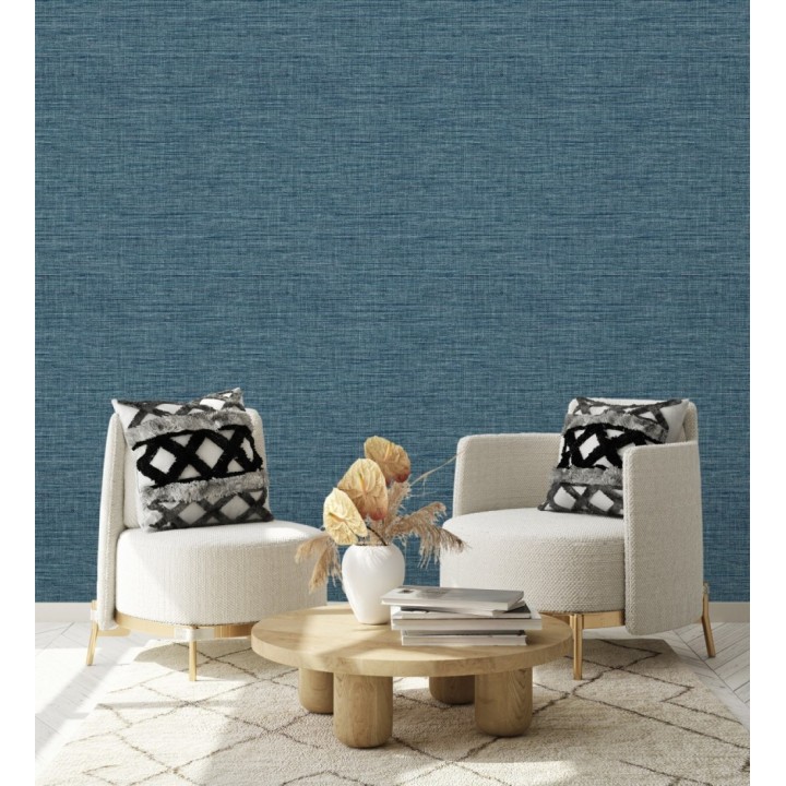 Papel pintado efecto fibra vegetal tejida y teñida con textura - Soho Fabric 682342