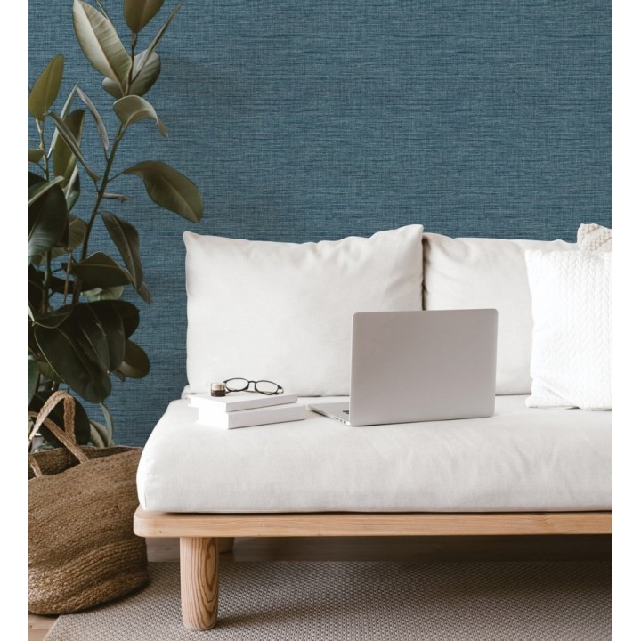 Papel pintado efecto fibra vegetal tejida y teñida con textura - Soho Fabric 682342