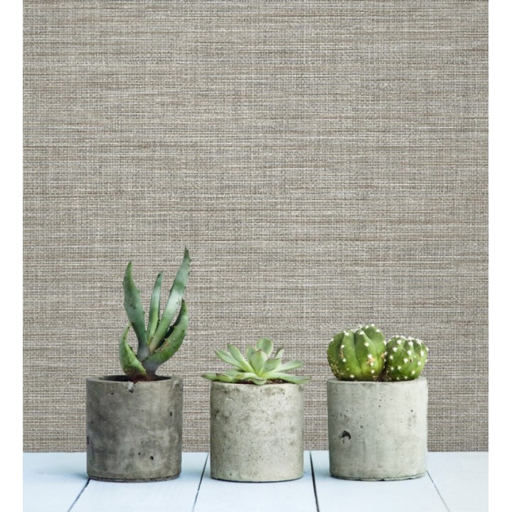 Papel pintado efecto fibra vegetal tejida y teñida con textura - Soho Fabric 682344