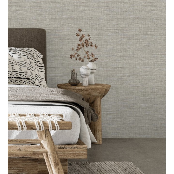 Papel pintado efecto fibra vegetal tejida y teñida con textura - Soho Fabric 682344
