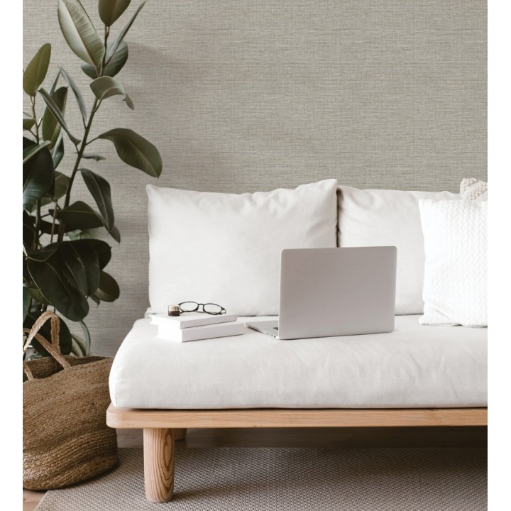 Papel pintado efecto fibra vegetal tejida y teñida con textura - Soho Fabric 682344