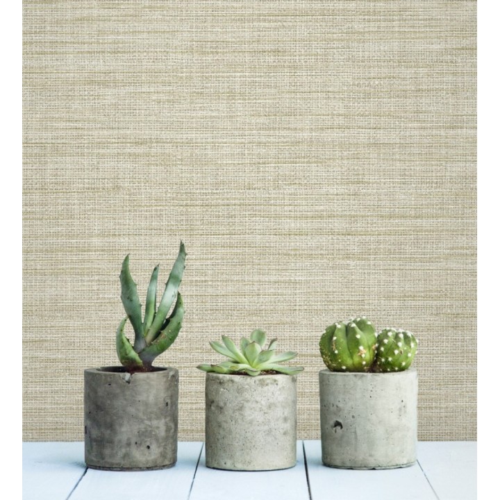 Papel pintado efecto fibra vegetal tejida y teñida con textura - Soho Fabric 682345