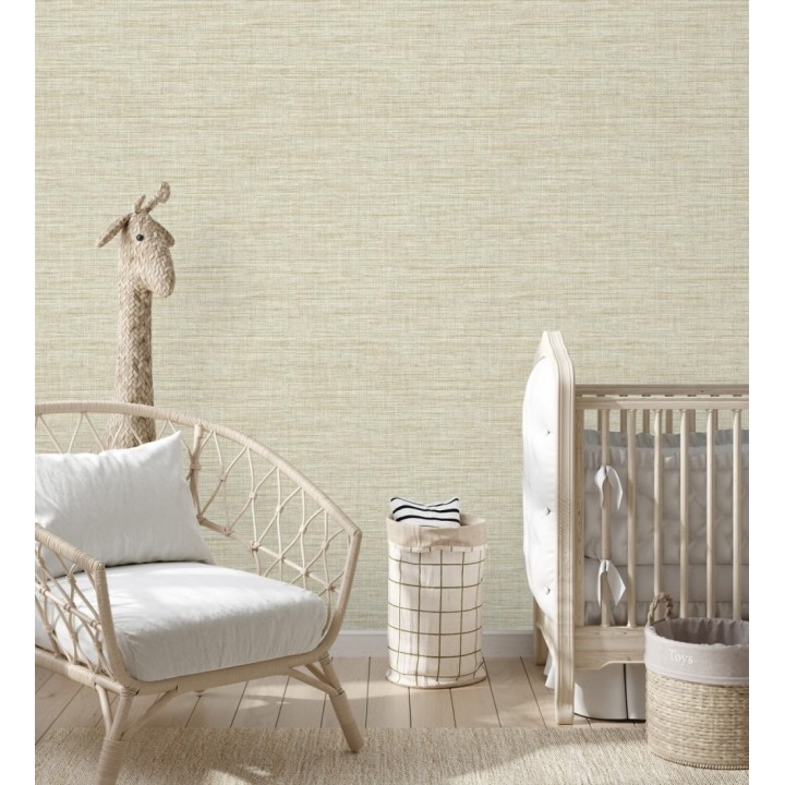 Papel pintado efecto fibra vegetal tejida y teñida con textura - Soho Fabric 682345