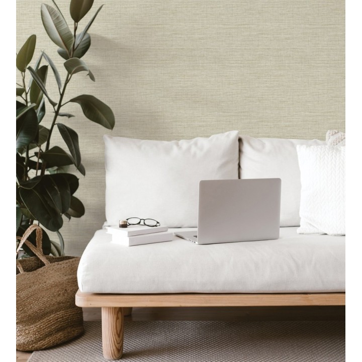 Papel pintado efecto fibra vegetal tejida y teñida con textura - Soho Fabric 682345