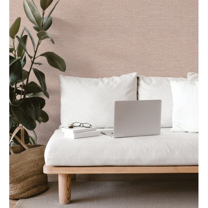 Papel pintado efecto fibra vegetal tejida y teñida con textura - Soho Fabric 682346