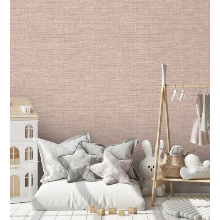 Papel pintado efecto fibra vegetal tejida y teñida con textura - Soho Fabric 682346