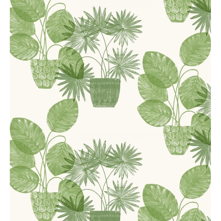 Papel pintado de macetas de hojas de palma verde - Imena Pots 682351