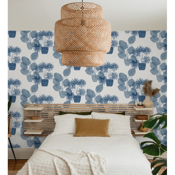Papel pintado de macetas de hojas de palma azul - Imena Pots 682352