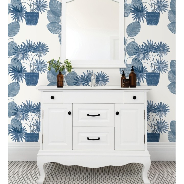 Papel pintado de macetas de hojas de palma azul - Imena Pots 682352