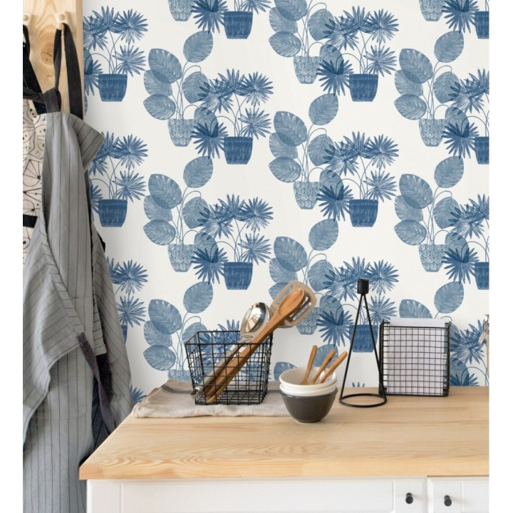 Papel pintado de macetas de hojas de palma azul - Imena Pots 682352