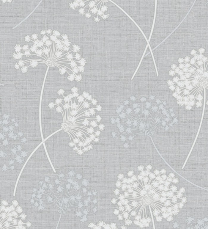 Papel pintado de flores diente de león con estilo nórdico color gris en relieve - Liss Dandelion 682369