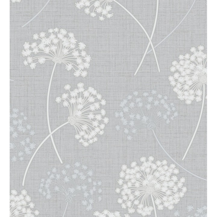 Papel pintado de flores diente de león con estilo nórdico color gris en relieve - Liss Dandelion 682369