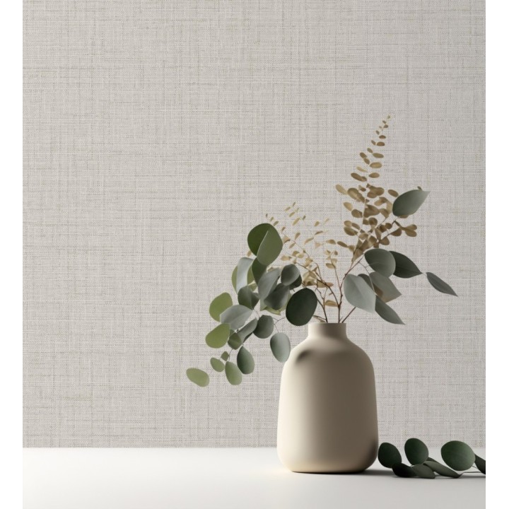 Papel pintado efecto lino fondo beige - Neville Texture 682370