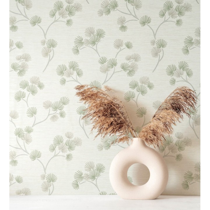 Papel pintado de flores japonesas verdes - Evolet Garden 682375