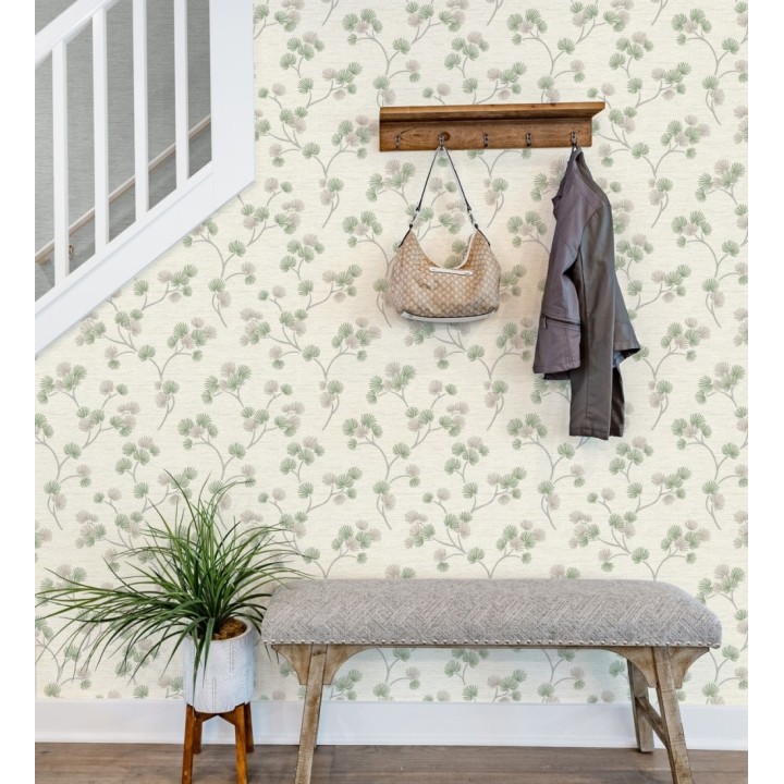 Papel pintado de flores japonesas verdes - Evolet Garden 682375