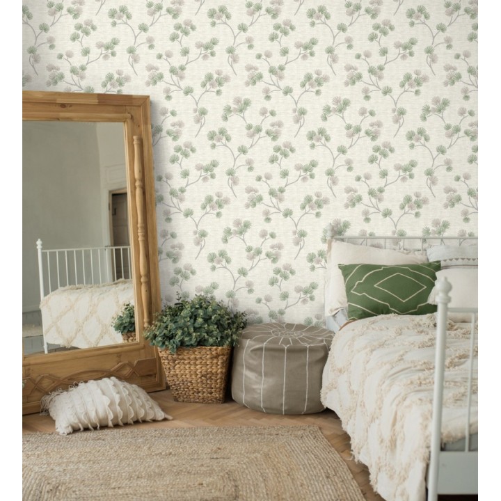 Papel pintado de flores japonesas verdes - Evolet Garden 682375