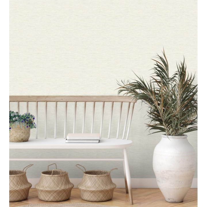 Papel pintado imitando al  textil en relieve con inserciones metalizadas - Evolet Fabric 682377