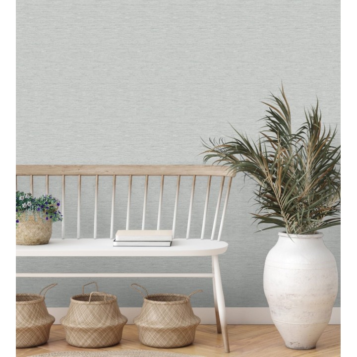 Papel pintado imitando al  textil en relieve con inserciones metalizadas - Evolet Fabric 682378