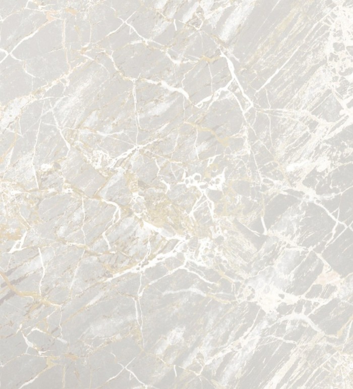 Papel pintado de mármol gris claro con betas color champagne metalizado - Bertoni 682383