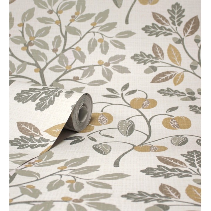 Papel pintado de dibujo de plantas y frutos ligeramente texturizado - Maison Cheryl 682393