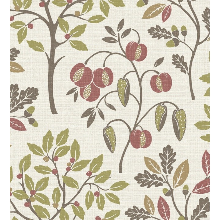 Papel pintado de dibujo de plantas y frutos ligeramente texturizado - Maison Cheryl 682395