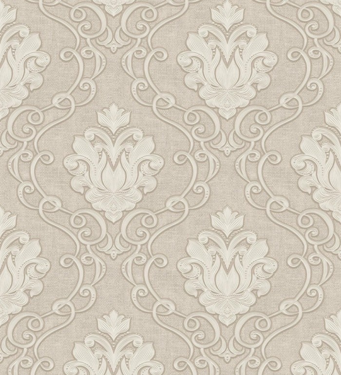 Papel pintado de damascos victorianos en relieve con estilo neobarroco - Adamo 682403