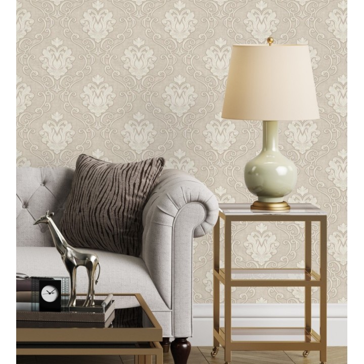 Papel pintado de damascos victorianos en relieve con estilo neobarroco - Adamo 682403
