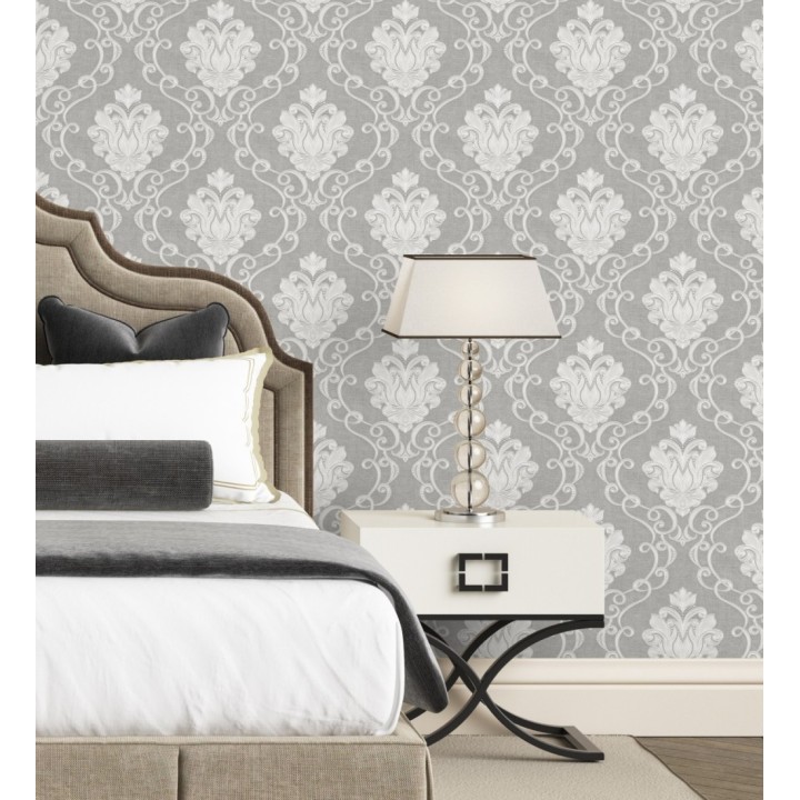 Papel pintado de damascos victorianos en relieve con estilo neobarroco - Adamo 682404