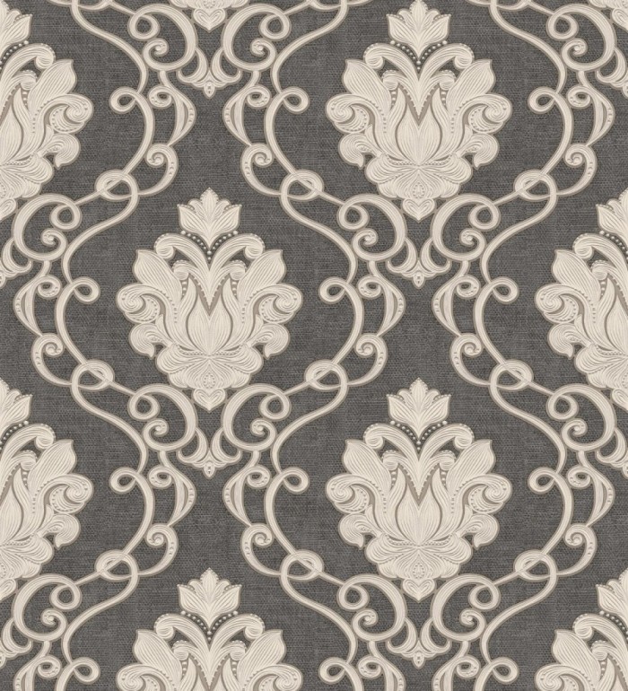 Papel pintado de damascos victorianos en relieve con estilo neobarroco - Adamo 682405