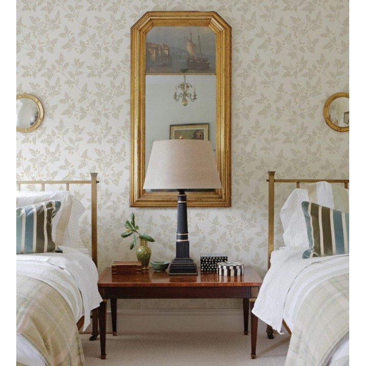 Papel pintado de hojas beige y ocre - Kimberly 682409