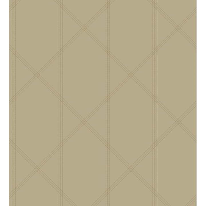 Papel pintado de rombos imitación tela cosida beige oscuro - Derek 682416