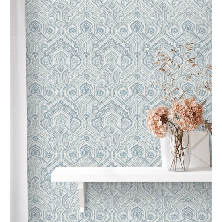 Papel pintado de damascos estilo étnico azul y celeste - Qatari Princess 682417